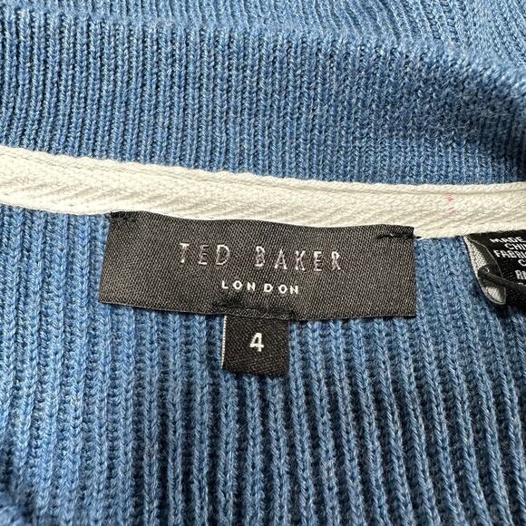 Ted Baker NWT Sett Long Sleeve Textured Crew Neck Bright Blue Men's Size 4 Large - Picture 5 of 11